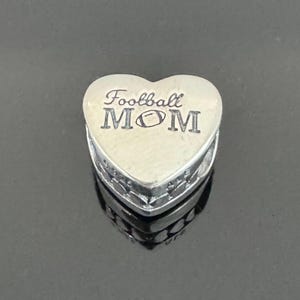 Mother&#39;s Day Gift | Pandora Football Mom Heart Charm |Authentic Pandora Charm for Bracelets |925 Women Jewelry |Gift for Trip |Travel Gift