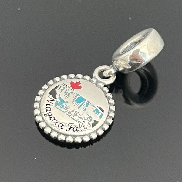 Charm colgante exclusivo de las Cataratas del Niágara de Pandora Canadá, joyería de plata 925 para pulsera, regalo para el Día de la Madre, regalo para ella.