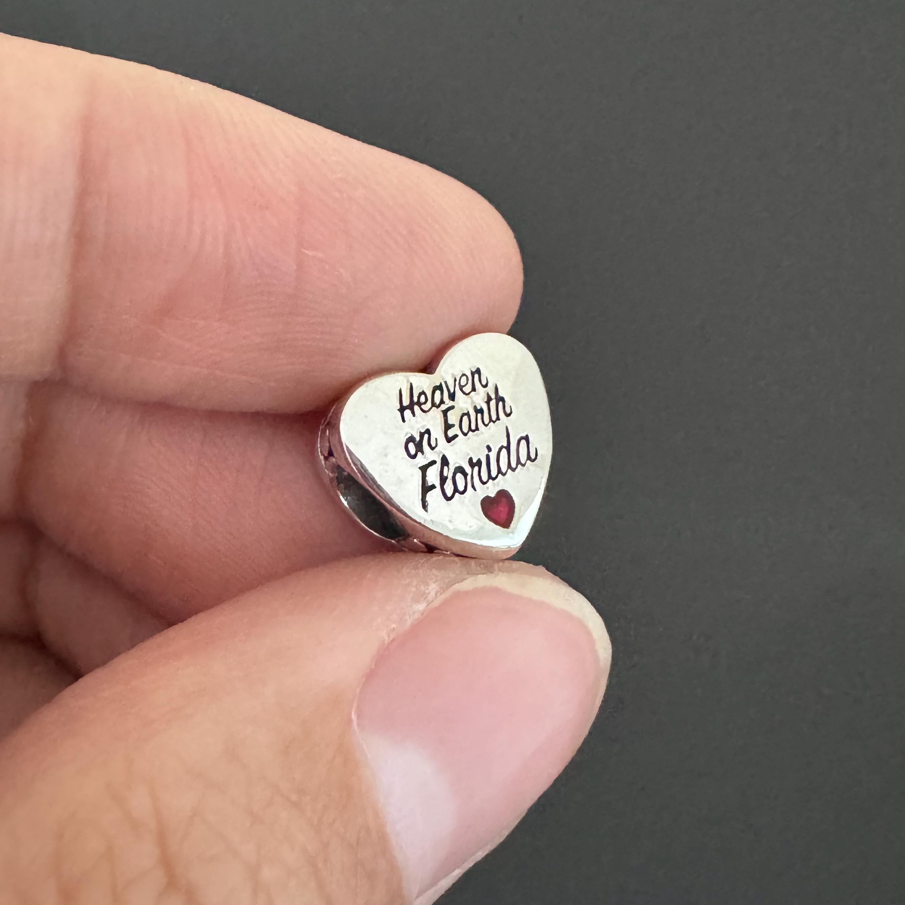 Real Pandora Charm|pandora Florida City Exclusive Heart Charm