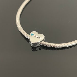 Pandora Scotland Charm Heart Charm Country Charm Travel Themed Charm Travel Charm | Pandora Heart Charm for Bracelets | 925 Women Jewelry