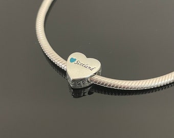 Pandora Scotland Charm Heart Charm Country Charm Travel Themed Charm Travel Charm | Pandora Heart Charm for Bracelets | 925 Women Jewelry