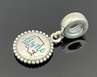Pandora Pennsylvania map PA Home. Exclusive Dangle Charm |925 Jewelry | Women Jewelry | Charms For Bracelet | Mother's Day Gift