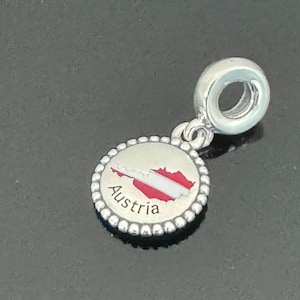 Authentic Pandora Charm |Pandora Austria MAP Dangle Charm| Pandora Sterling Silver Charm|925 Jewelry with Pandora Box |Charm For Bracelet