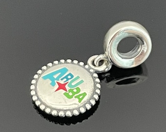 Pandora Aruba Flag  Exclusive Dangle Charm Pendant |925 Jewelry | Women Jewelry | Charms For Bracelet | Mother's Day Gift with Gift Box