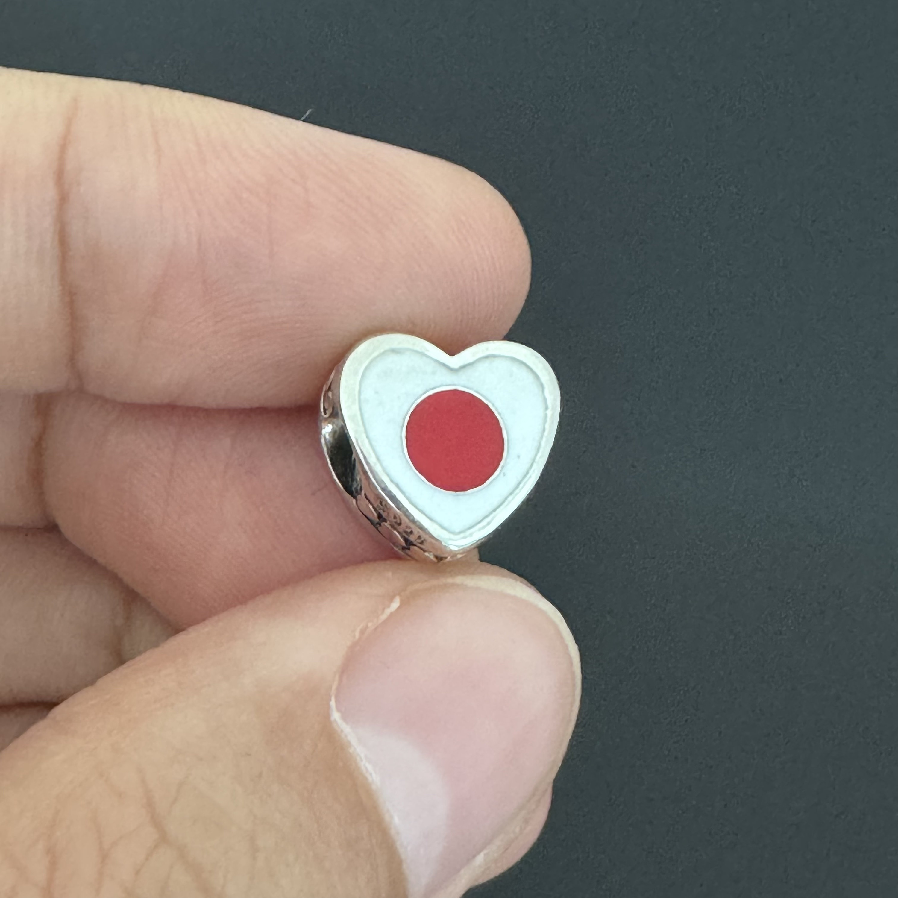 Authentic Pandora Charm | Pandora Japan Flag Heart Charm |gift for