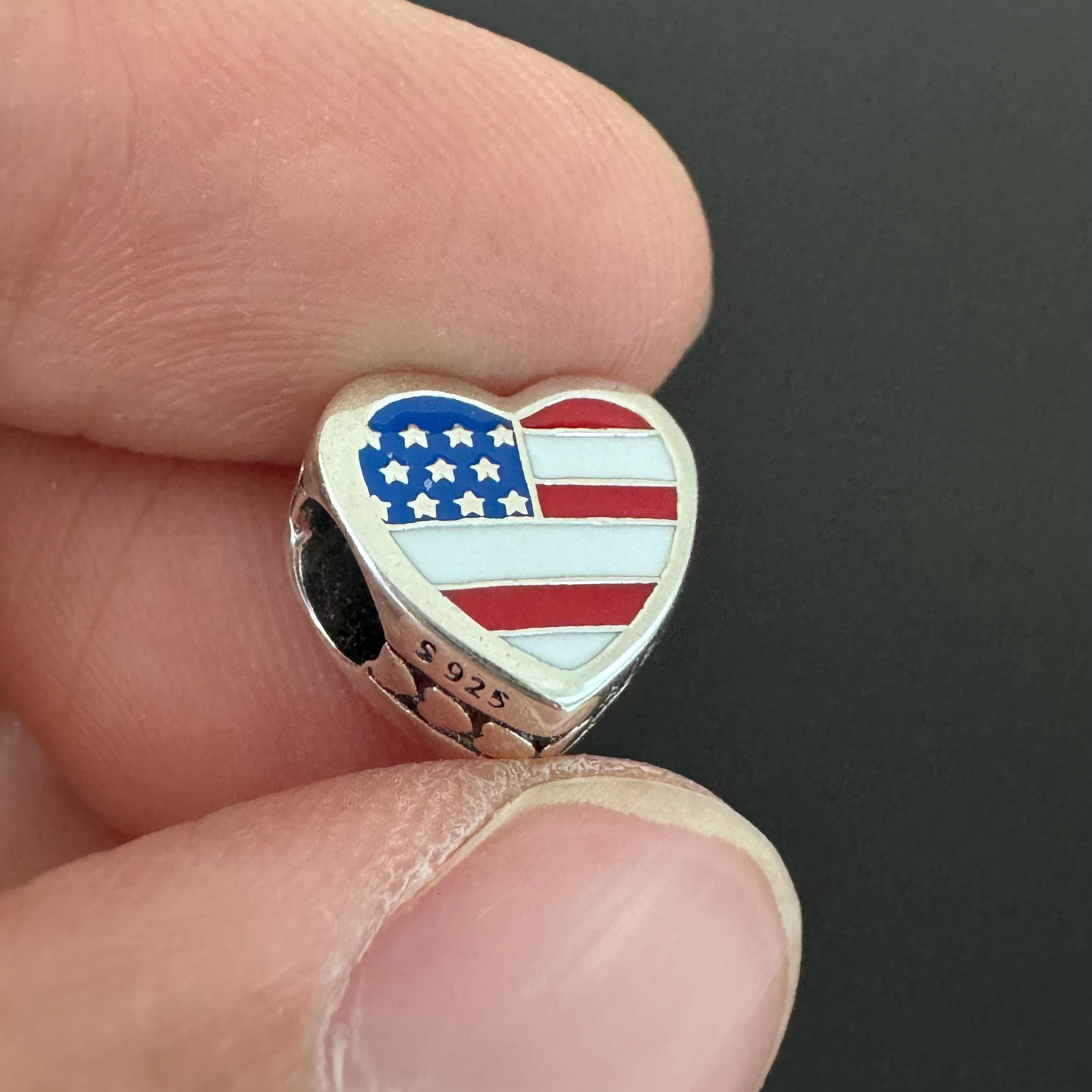 オリジナルパンドラUSA国旗限定ハートチャーム - Etsy 日本