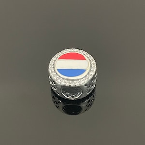 Authentic Pandora | Pandora France Flag Bead Charm | Pandora Beach Charm for Bracelets | Gift for Friends |Travel Charm For Family