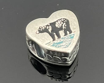 Pandora Alaska Bear Travel Dangle Charm Eagle with Spreading Wing | Pandora Heart Charm for Bracelets | 925 Women Jewelry | Gift for Her