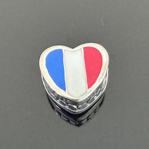 Authentic Pandora France Flag Heart Charm|Gift for Her|Pandora Flag Charm|Pandora Bead Charm for Bracelet |A real Pandora Charm