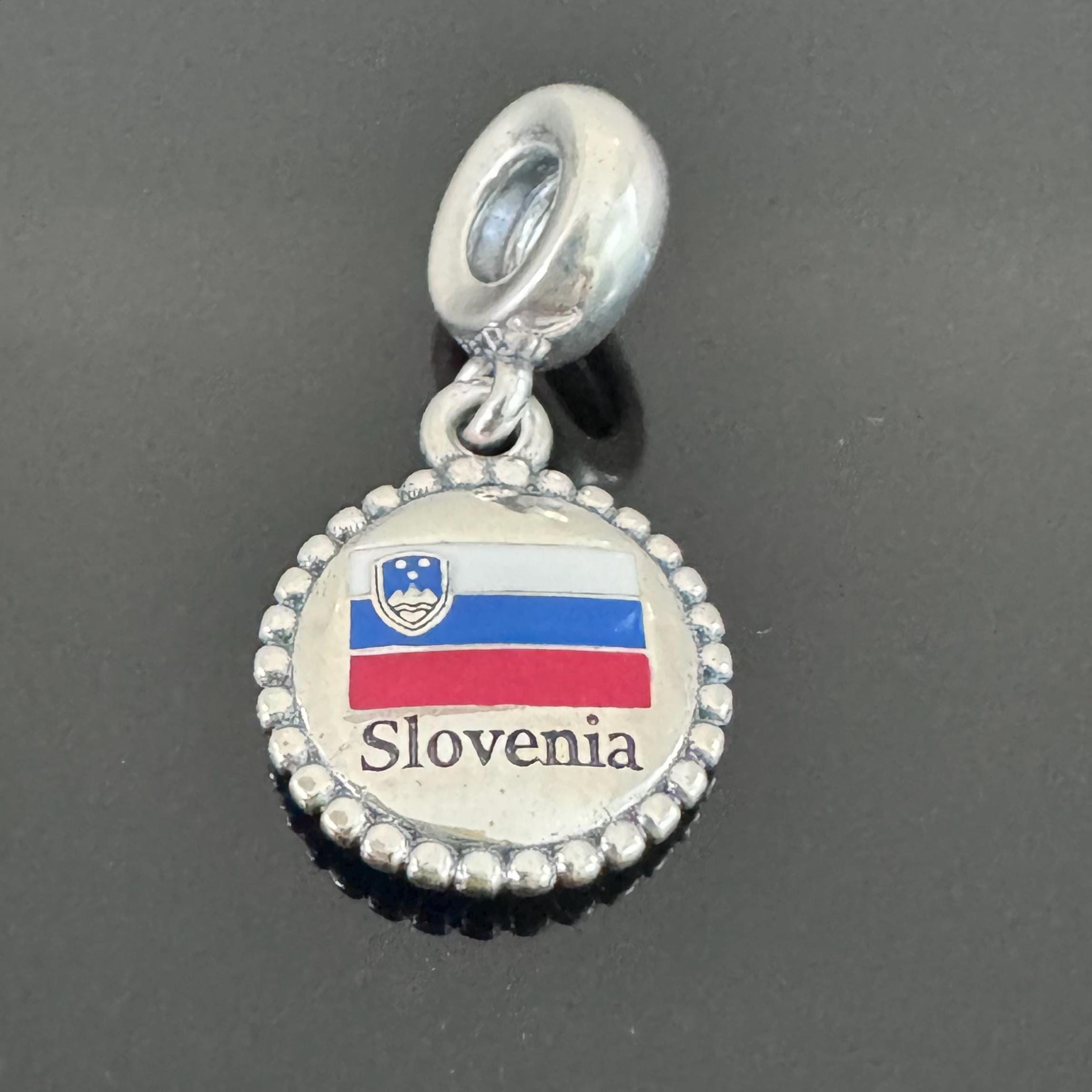 Genuine Pandora Slovenia Flag Charm: 925 Sterling Silver With