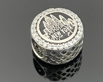 Pulsera con dijes exclusiva de la ciudad de Nueva York de Pandora en plata de ley 925/Dije para pulsera y collar/Regalo para ella/Regalos para el Día de la Madre