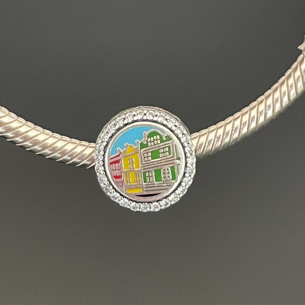 Charm exclusif original Pandora Rainbow Row Charleston | Charm pour bracelet | Breloques pour bracelets femme| Cadeau pour elle | Cadeau pour la fête des mères