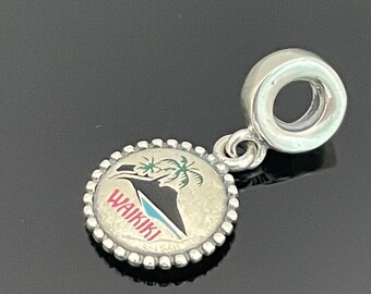 Pandora Waikiki Beach Travel Exclusive Dangle Charm |925 Jewelry | Women Jewelry | Charms For Bracelet | Mother's Day Gift with Gift Box