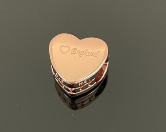 Pandora England Heart Charm |Authentic Pandora Charm for Bracelets |925 Women Jewelry |Gift for Grandma |Mother's Day Gift
