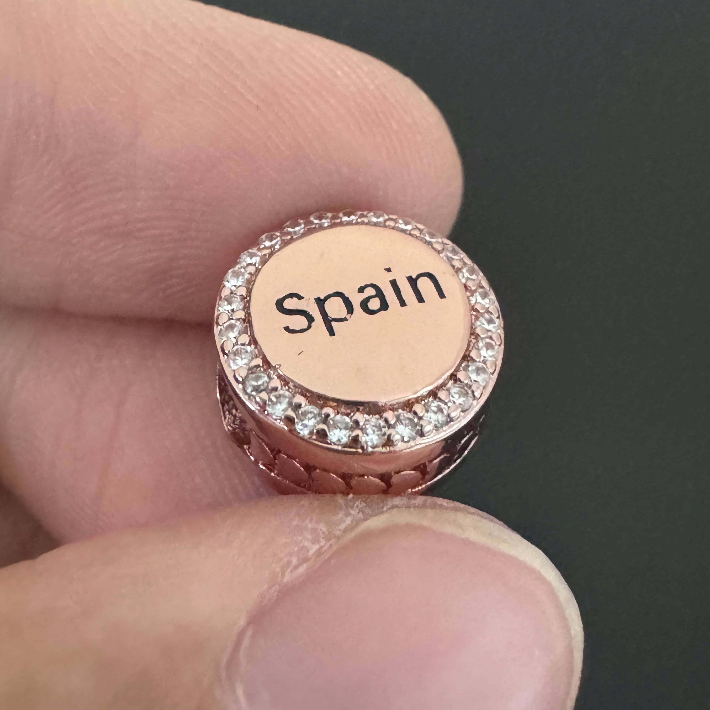 Gold Pandora Spain Flag Charm - Authentic Pandora Exclusive Bead