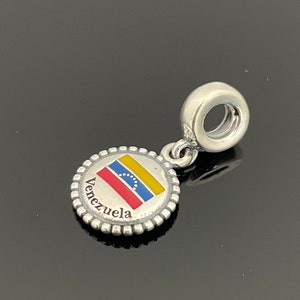 Pandora Venezuela Flag Charm Pendant |925 Sterling Silver Jewelry |Charms For Bracelet | Christmas Day Gift | Pandora Flags Charm