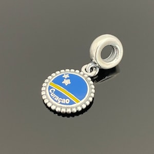 Pandora Curacao Caribbean Exclusive Flag Charm |925 Sterling Silver Jewelry |Charms For Bracelet | Christmas Day Gift | Pandora Flag Charm