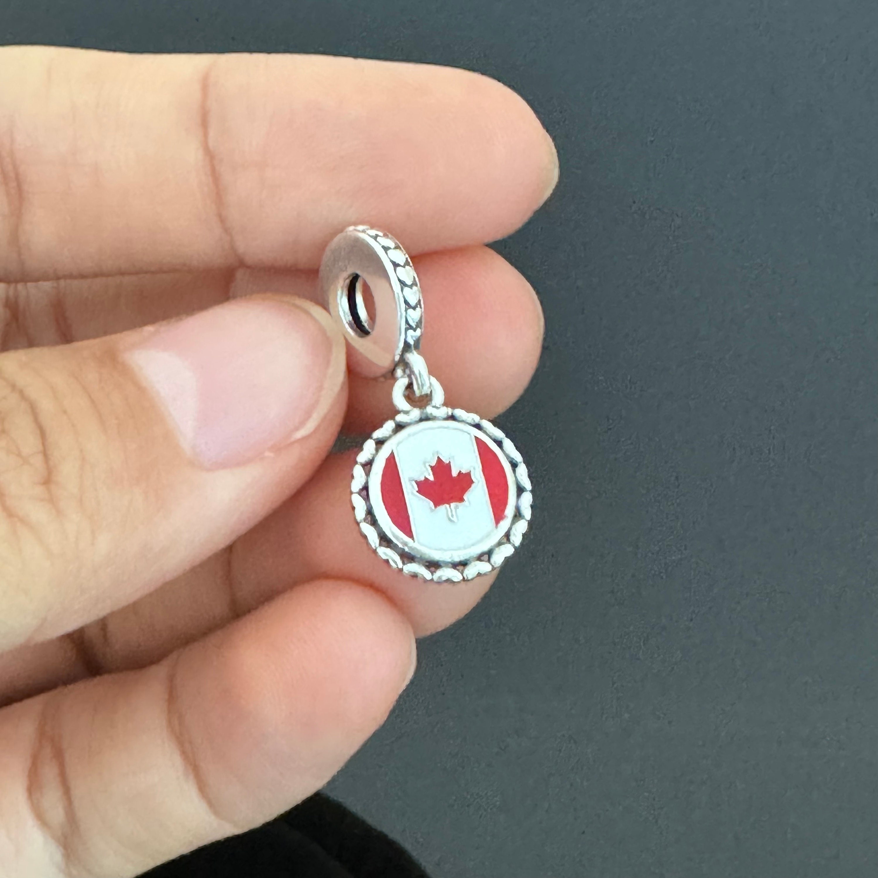 Pandora Charms 925 Sterling Silver Canada Maple Leaf Travel Bead