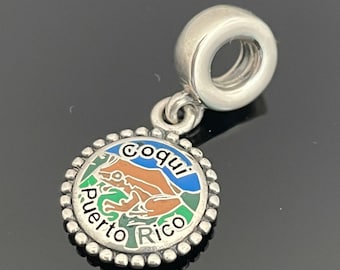 Pandora Coqui Puerto Rico Charm, Exclusive Charm Dangle Pendant, 925 Jewelry For Bracelet For Necklace,Mother's Day Gift,Gift for Her