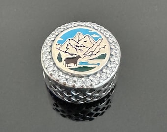 Authentic Pandora Snow Mountain Bead Charm|Charm for Pandora Travel Bracelet |Gift for Her|Travel Gift|A Real Pandora Charm