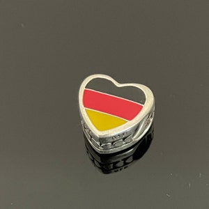 Pandora Germany Flag Exclusive Charm | Pandora Heart Charm for Bracelets |925 Women Jewelry |Gift for Her |Mother&#39;s Day Gift