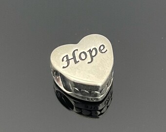 A Real Pandora HOPE white dove Heart charm | Pandora Heart Charm for Bracelets | 925 Women Jewelry | Gift for Her |Gift for Friends