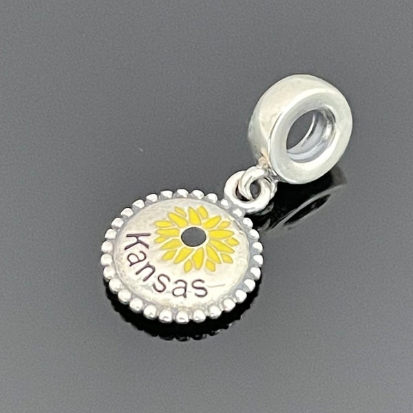 Pandora Kansas City Tournesol Pendant Charm Pendant Exclusif | 925 Bijoux | Bijoux Femme | Breloques pour bracelet | Cadeau fête des mères