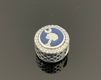 Pandora Charleston SC Charm South Carolina Flag Pendant | Charm for Bracelet and Necklace | Gift for Her | Christmas Day Gifts