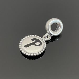 Pandora Buchstabe P Anhänger | Frauen 925 ALE Schmuck | Charms für Armband | Schöner Anhänger | Authentischer Pandora Anhänger
