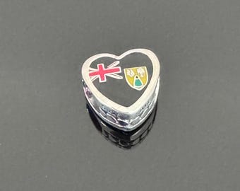 Pandora I love Caicos Islands Flag  Exclusive Heart Charm | Authentic Pandora Charm for Bracelets |925 Women Jewelry |Christmas Gift
