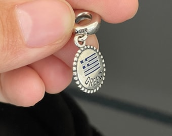 Pandora Greece Flag Dangle Charm | 925 Jewelry | Women Jewelry | Charms For Bracelet | Mother's Day Gift | Gift for Her