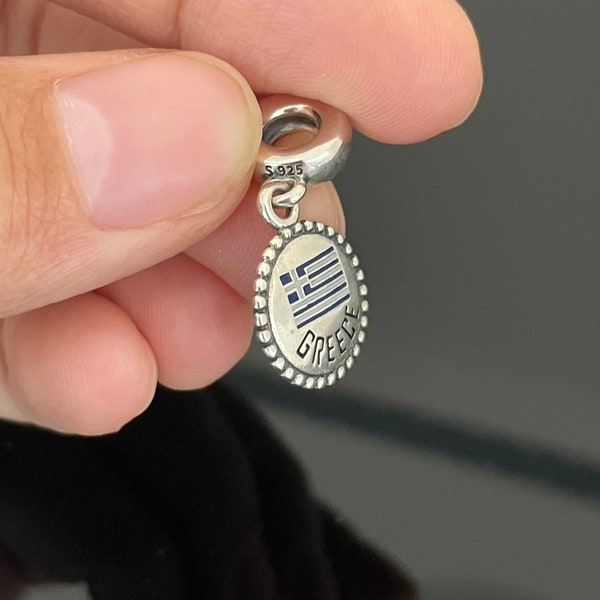 Pandora Greece Flag Dangle Charm | 925 Jewelry | Women Jewelry | Charms For Bracelet | Mother's Day Gift | Gift for Her