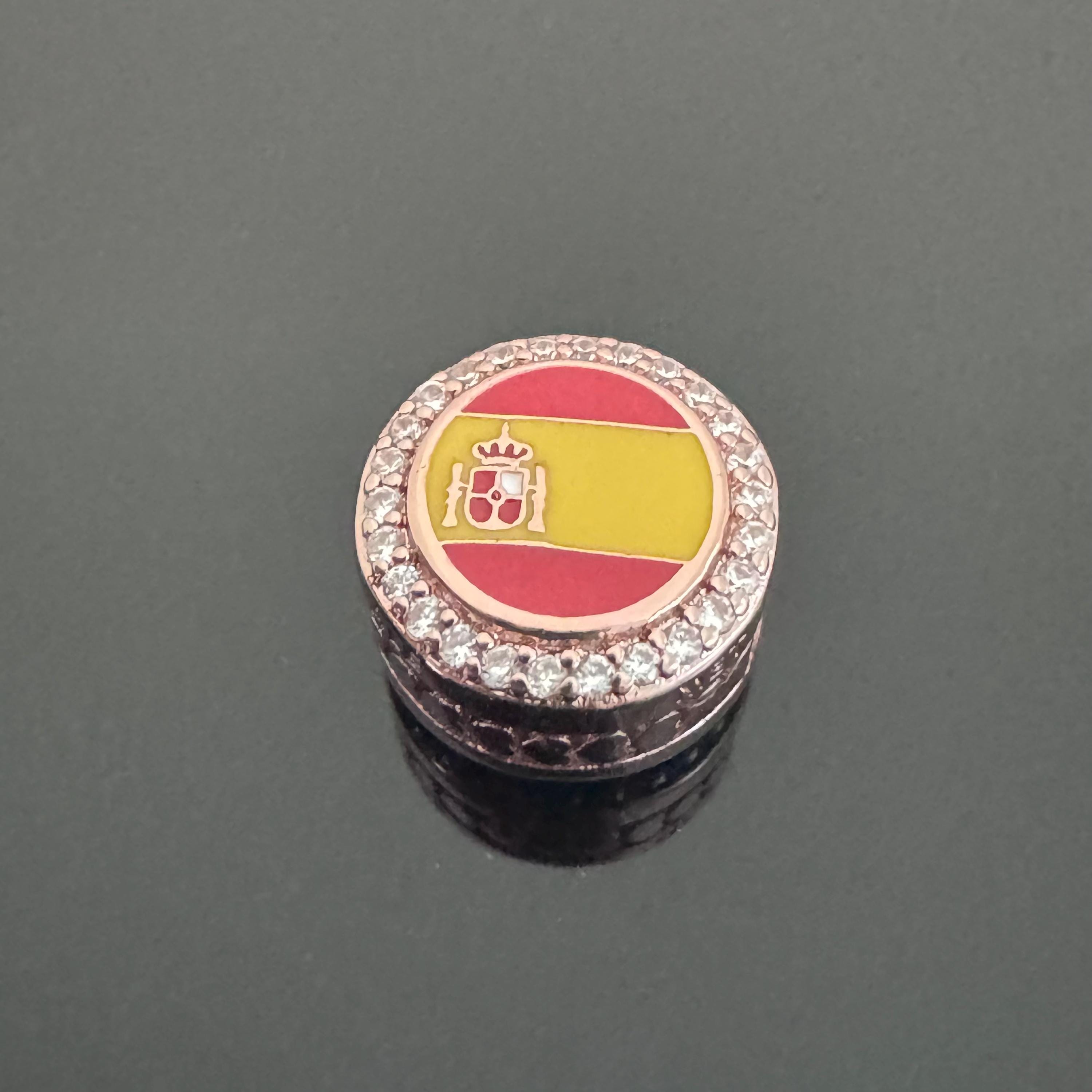 最安値 !! PANDORA　スペイン限定 SPAIN Flamencoチャーム パンドラ ゴールド スペイン国旗チャーム - パンドラ限定本物ビーズ