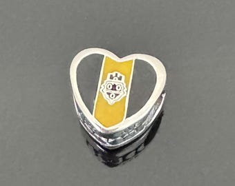 Pandora Pittsburgh Flag Heart Charm | Pandora Heart Charm for Bracelets | 925 Women Jewelry | Gift for Her | Travel Gift Gift Box