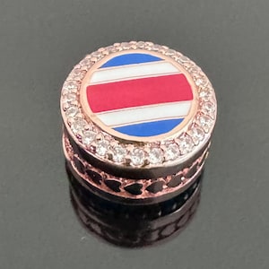 Rose Gold Costa Rica Flag Pandora Charm: Authentic Pandora Bead