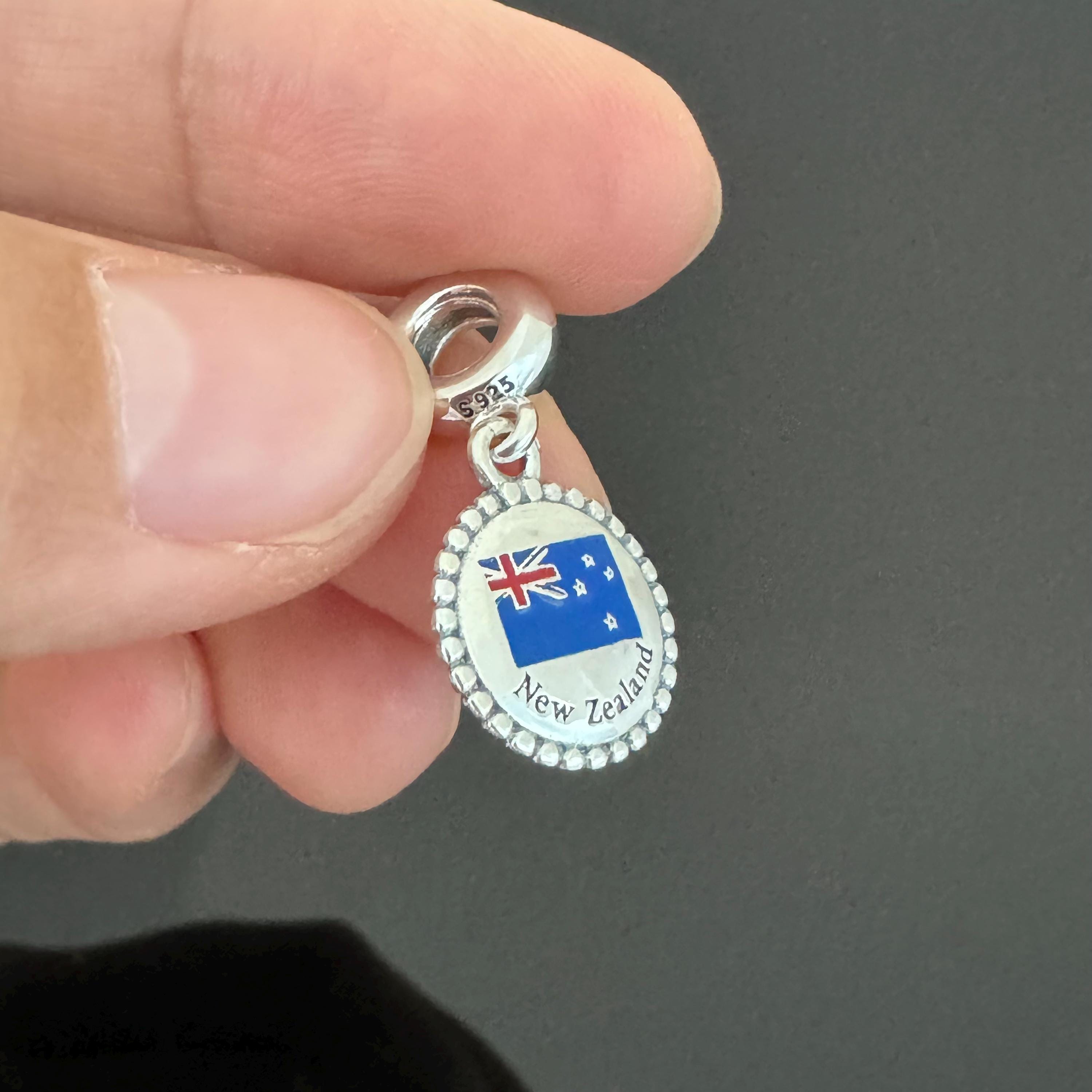 Pandora Brand Charm |pandora New Zealand Flag Dangle Charm