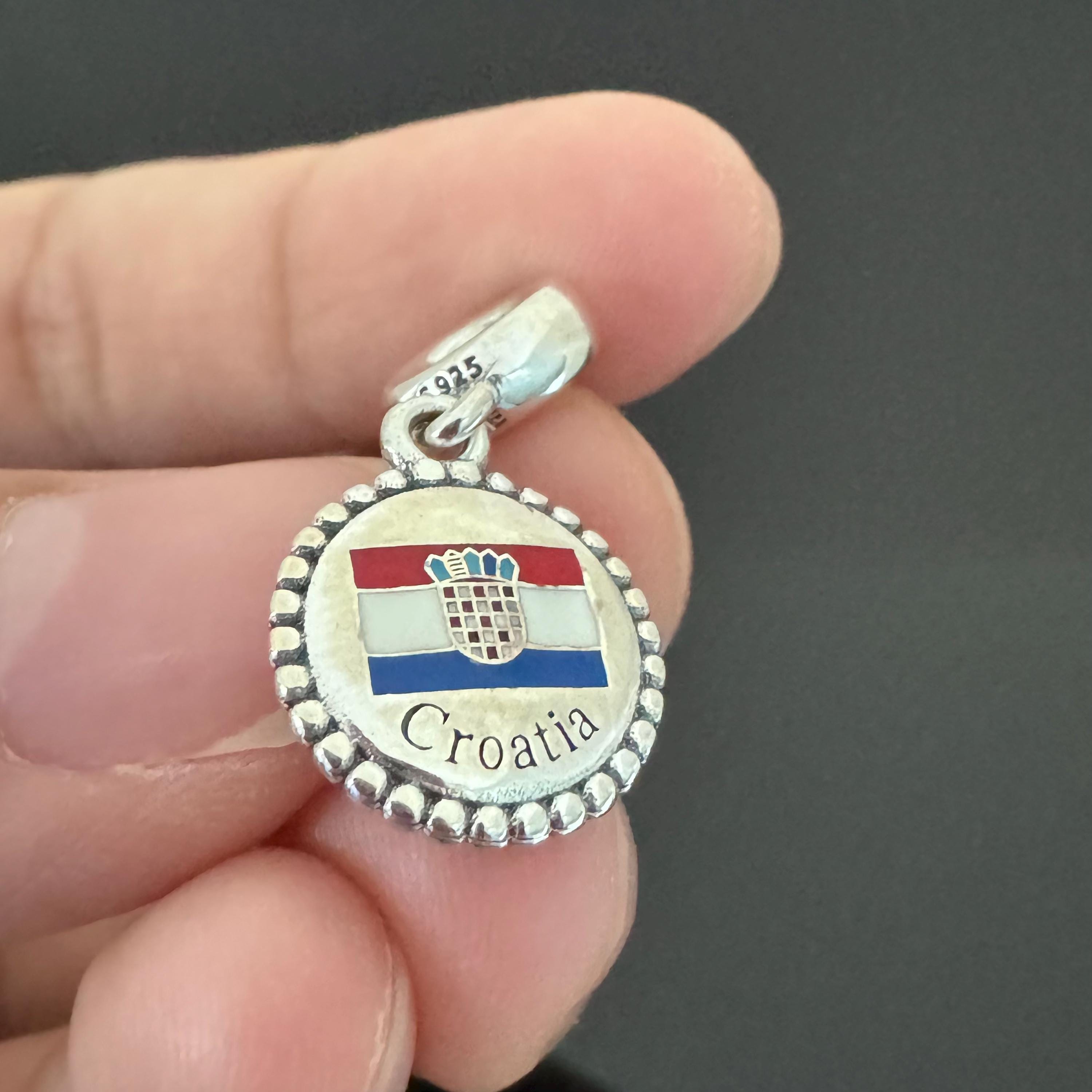 Pandora Croatia Flag Dangle Charm |authentic Pandora Charm |women