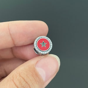 Pandora Travel Charms| Pandora Morocco Flag Exclusive Bead Charm | Original Pandora | Charms For Bracelet  | Mother&#39;s Day Gift