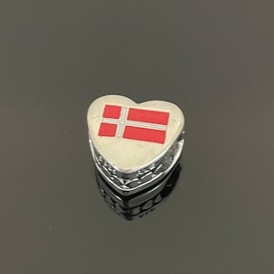 Pandora  Charms | Gift for Her | Pandora I Love  DENMARK Heart Charm | Paraguay Flag Charm | Pandora Heart Charm for Bracelets Travel Charm
