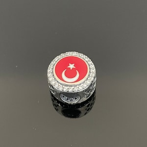 Pandora Turkey Flag Bead Charm |925 Sterling Silver Jewelry | 925 Jewelry | Gift for Her | Mother’s Day Gifts
