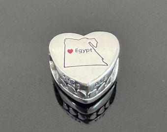 Mother's Day Gift | Pandora I love Egypt Heart Charm |Authentic Pandora Charm for Bracelets |925 Women Jewelry |Gift for Trip |Travel Gift