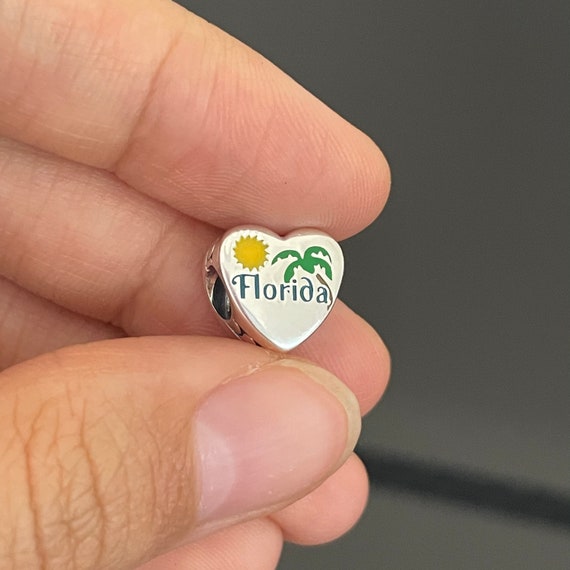 Pandora Florida Heart Charm Authentic Clearance Pandora Heart Charm for Bracelets 925 Women Jewelry Gift for Her Beach Charm Etsy