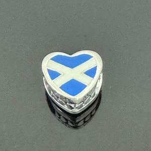 Charm Pandora Authentique | Charm coeur drapeau de l'Ecosse Pandora | Cadeau pour vos amis | Charm coeur Pandora pour bracelet | Charm pour bracelet Pandora
