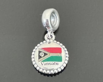 Pandora Brand Charm |Pandora Vanuatu Flag Dangle Charm| Pandora Sterling Silver Charm|925 Jewelry with Pandora Box |Charm For Bracelet
