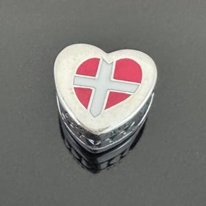 Pandora DENMARK Flag Heart Charm: Travel Bracelet Gift