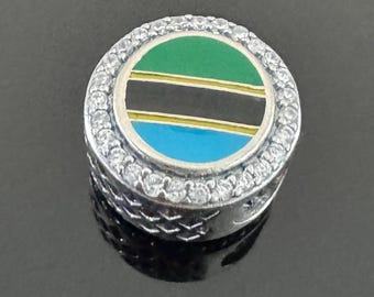 Authentic  Pandora United Republic of Tanzania Flag Exclusive Bead Charm | With Free Gift Box