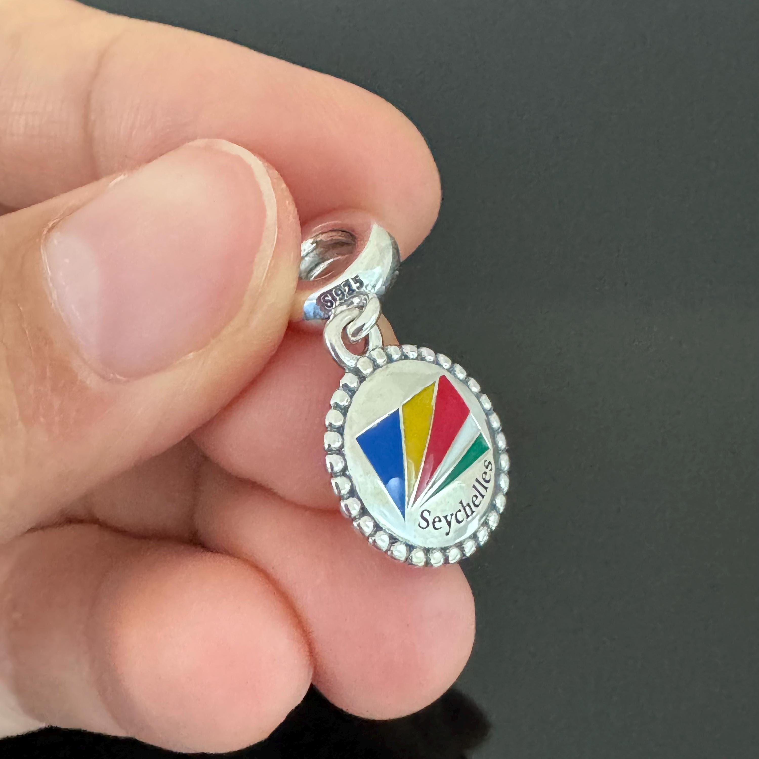 Original Authentic Pandora Charm |pandora Seychelles Flag Dangle