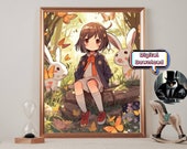 Anime Digital Art Downloads| Digital Art Print| Kids Room Art| Playroom Art| Teen Room Art set of 2