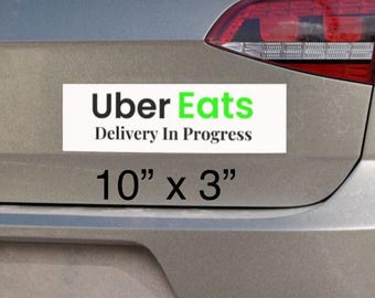 Uber Eats Car Magnet – “Delivery In Progress” Vehicle Sign (10” x 3”