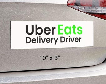 10"x 3" Car Magnets - Uber Eats Delivery Magnet, Food Delivery magnet, Vehicle Magnet sign, Car Door Sign, Food Delivery Driver Accessories